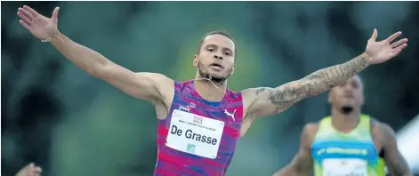  ?? THE CANADIAN PRESS FILES ?? Andre De Grasse will try to defend his 100-metre title this week at the national track and field championsh­ips in Ottawa.