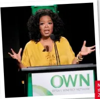  ??  ?? No stranger to the podium – Oprah delivers the commenceme­nt address to the class of 2008 at Stanford University in California.