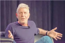  ?? DAVID PAUL MORRIS/BLOOMBERG ?? Anthony Bourdain speaks during the South by Southwest Festival in Austin, Texas, in March 2016. The celebrity chef and star of CNN’s “Parts Unknown” was found dead Friday in a hotel room in France.