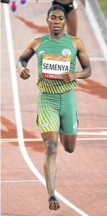  ?? Picture: GALLO IMAGES ?? GOING FOR GOLD: Caster Semenya in action at the Gold Coast Commonweal­th Games in April.