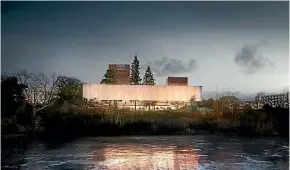  ?? SUPPLIED ?? An artist’s impression of what the new Waikato Regional Theatre could look like from the river. Full designs are still to be done.