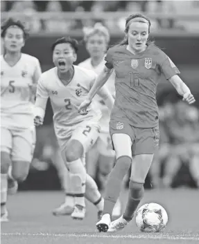  ?? MICHAEL CHOW/USA TODAY SPORTS ?? USA midfielder Rose Lavelle scored twice Tuesday in the Group F game.