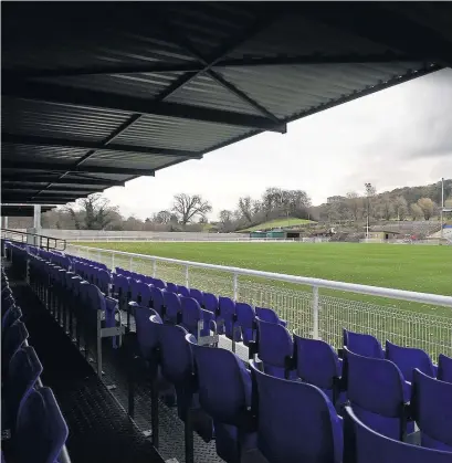  ??  ?? ● Bangor City’s stadium – the club was hit with a £16,000 electricit­y demand and £9,000 water bill