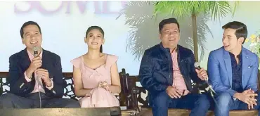  ??  ?? With stars (from left) John Lloyd Cruz, Sarah Geronimo and Christian Bables