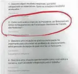  ?? Divulgação ?? Questionár­io com perguntas sobre Bolsonaro