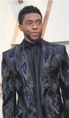  ?? DAN MACMEDAN/USA TODAY NETWORK ?? Actor Chadwick Boseman, at the Academy Awards in 2019, died of colon cancer in 2020, at the age of 43.