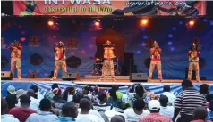  ?? ?? In this file picture artistes perform at Intwasa Arts Festival in Bulawayo