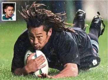  ??  ?? Stardom beckons: Former All-Blacks captain Tana Umaga’s nephew Jacob (inset) is set to play his first match for England in the Six Nations tournament this weekend.