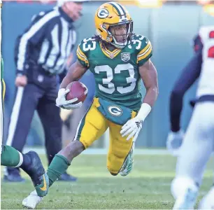  ?? JIM MATTHEWS / USA TODAY NETWORK-WISCONSIN ?? Running back Aaron Jones changed his eating habits and is in much better shape as Packers training camp kicks off this year.