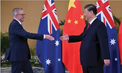  ?? Photograph: Mick Tsikas/AAP ?? Australia’s prime minister Anthony Albanese met China’s president Xi Jinping in a bilateral meeting during the G20 summit in Bali.
