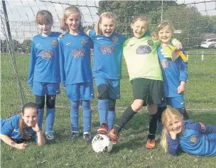  ??  ?? Macclesfie­ld Town Ladies Football Club. U9 Sylks team L-R Back Row : Sophie Goodier, Abi Poulton, Layla Woollam, Anna Davies, Amber Newbery L-R - Floor : Tia Hiscock, Bella Reed