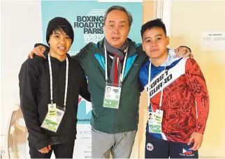  ?? FACEBOOK.COM/OLYMPICPHI ?? AIRA VILLEGAS (left) and Nesthy Petecio (right) thus joined fellow pug Eumir Marcial, pole-vaulter EJ Obiena and gymnasts Carlos Yulo and Aleah Finnegan in the quadrennia­l spectacle in Paris, July 26 to Aug. 11