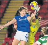  ?? ?? Rangers’ Lisa Martinez is foiled by Celtic keeper Pamela Tajonar