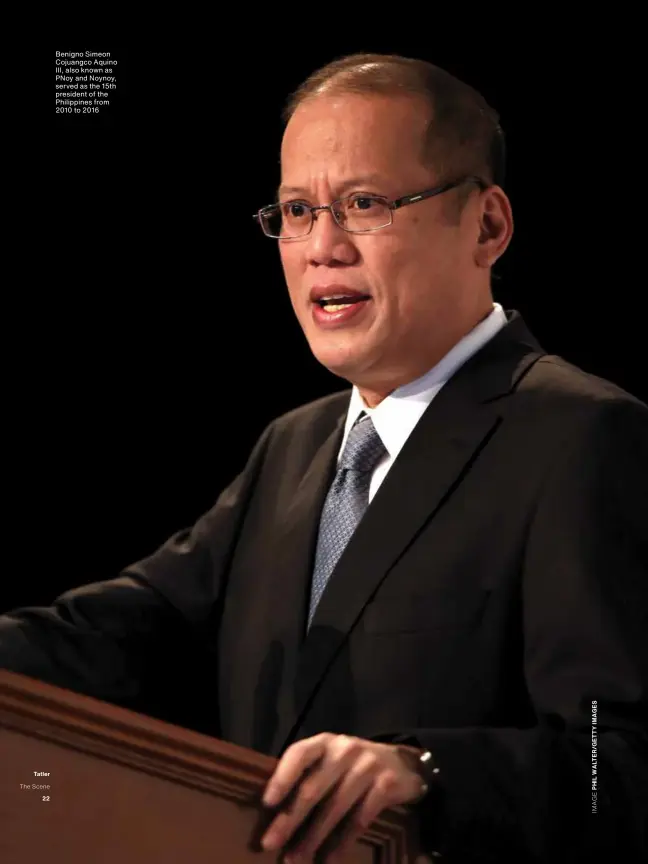  ??  ?? Benigno Simeon Cojuangco Aquino III, also known as PNoy and Noynoy, served as the 15th president of the Philippine­s from 2010 to 2016