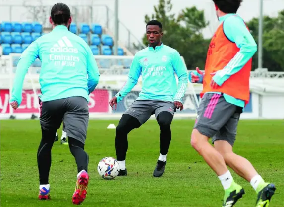  ?? REALMADRID.COM ?? Vinicius, en un entrenamie­nto del Real Madrid en Valdebebas