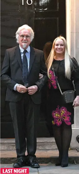  ??  ?? Sombre: Billy Connolly and Pamela Stephenson at No 10 LAST NIGHT