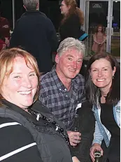  ?? ?? Enjoying the night at Oaks at Logan Park are Kerry Graham, Cliff Garner and Tracey Joyce.