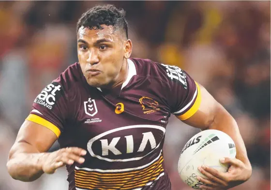  ?? Picture: NRL Photos ?? The salary cap has cast doubt over the move of Brisbane Broncos player Tevita Pangai Jr to Penrith.