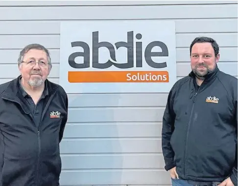  ?? ?? ACHIEVERS: Directors Roger Horner and Stewart Todd at Abdie Solutions which has contracts worth £850,000.