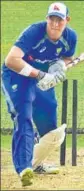  ?? AFP ?? Australia opener Matthew Renshaw practises without the front pad.