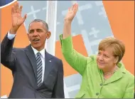  ??  ?? AGENDA. A fin de mayo Obama estuvo con Merkel en Berlín, y con el príncipe Harry en Londres.