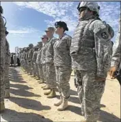  ?? John Gibbins San Diego Union-Tribune ?? NATIONAL GUARD members along the Mexico border will be getting a new mission from Gov. Gavin Newsom on Monday to “refocus on the real threats.”