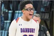  ?? Contribute­d Photo ?? Cameron Perkins had 25 points in Danbury’s 64-51 win over New Canaan on Friday.
