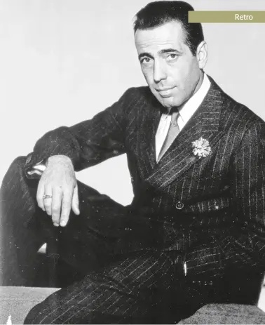  ?? ?? Über ein Jahrzent lang (von den späten 1930ern bis in die frühen 1950er) gehörte Humphrey Bogart zu den zugkräftig­sten Warner-stars mit Filmen wie „Die Spur des Falken“, „Casablanca“oder „African Queen“