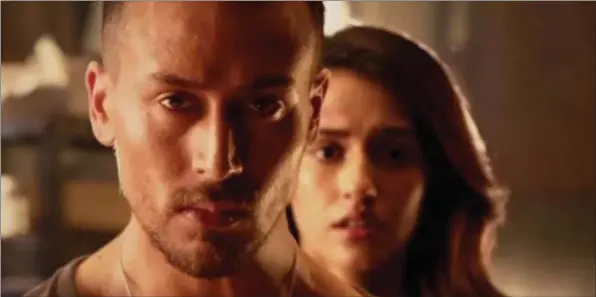  ??  ?? NO CHEMISTRY: Tiger Shroff and Disha Patani in the action movie which fails to thrill.