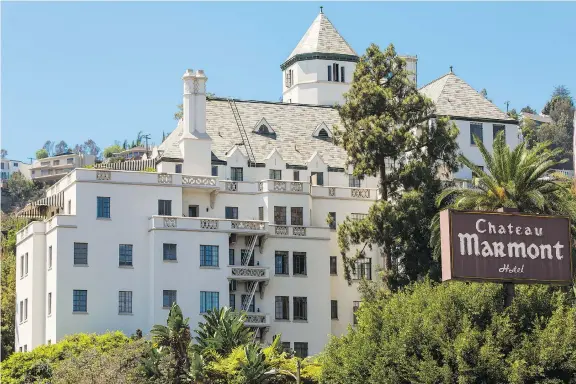  ??  ?? Everyone from Roman Polanski to Jim Morrison to Lana Del Rey has lived at the legendary Chateau Marmont in Hollywood. Sadly, Saturday Night Live star John Belushi died there.