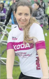  ??  ?? Our very own Mary Fogarty looking the part of a seasoned cyclist before she set of on her very first Sportive.