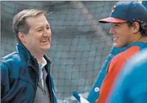  ?? JOSE M. OSORIO/CHICAGO TRIBUNE ?? Cubs Chairman Tom Ricketts, left, talks with first baseman Anthony Rizzo during batting practice before the 2013 home opener.