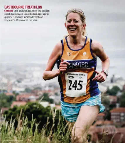  ?? LIGHTTRAPP­ER PHOTOGRAPH­Y ?? 6 JUNE 2021 This stunning race on the Sussex coast doubles as a Great Britain age-group qualifier, and was awarded Triathlon England’s 2019 race of the year.