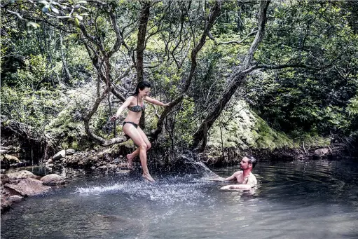  ?? by Auckland Tourism, Events & Economic Developmen­t Photo ?? Above: A natural spring a great place to cool off.