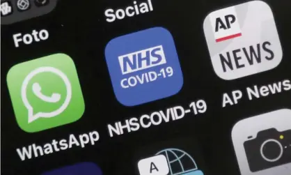  ?? Photograph: Frank Augstein/AP ?? The NHS app uses technology built by Apple and Google, but is not allowed to share users’ location data under the terms of the agreement.