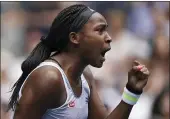  ?? LEE JIN-MAN — THE ASSOCIATED PRESS ?? Cori “Coco” Gauff reacts after winning a point against Sorana Cirstea during their second round match at the Australian Open in Melbourne, Australia, on Wednesday.
