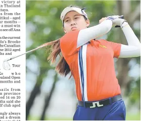  ??  ?? This handout photo taken on July 8 and released by the Ladies European Tour shows 14-year old Thai golfer Atthaya Thitikul competing at the Ladies European Thailand Championsh­ip golf event in Pattaya. — AFP photo