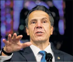  ??  ?? Grumpy: Cuomo insists federal tax law amounts to “theft” from NY.