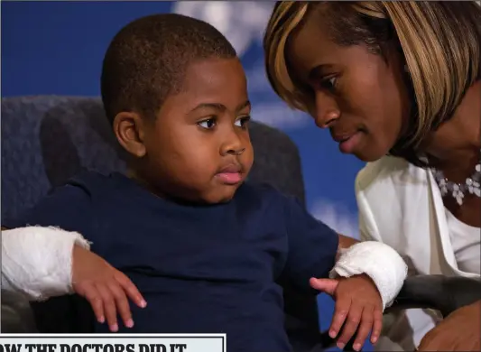  ??  ?? ‘Reborn’: Zion Harvey with his mother Pattie Ray after the transplant