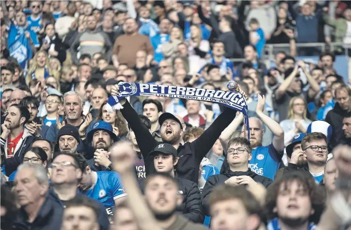  ?? ?? Posh fans at Wembley. Photo David Lowndes.