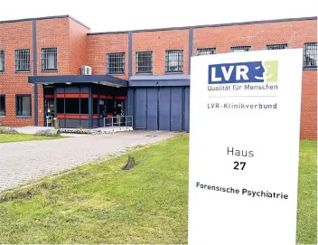  ?? RP-ARCHIV: KNAPPE ?? In der Forensik der LVR-Klinik in Viersen werden Männer behandelt, die etwa an einer psychische­n Erkrankung leiden und eine Straftat begangen haben. Voraussetz­ung ist ihre volle oder vermindert­e Schuldunfä­higkeit.