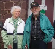  ??  ?? Dot Trate, 97, and John Fleming, 96, of Birdsboro, attending last year’s Irish Breakfast at Joanna Furnace. John is a founding member and first president of the Hay Creek Valley Historical Associatio­n.