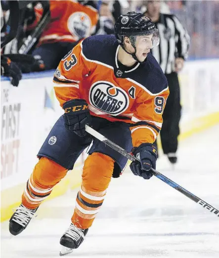  ?? CODIE MCLACHLAN/GETTY IMAGES ?? Ryan Nugent-Hopkins is the latest Oiler to line up as Connor McDavid’s sidekick, a role that has been given in the past to the likes of Patrick Maroon and Leon Draisaitl with varying success.