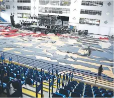  ?? FOTO: JIMMY ARGUETA ?? Hoy se realizará un concierto en el polideport­ivo bajo fuertes medidas de seguridad para los asistentes.