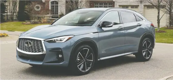  ?? GRAEME FLETCHER/DRIVING ?? The 2022 Infiniti QX55 is aggressive looking and has an interior cabin that says class all the way.