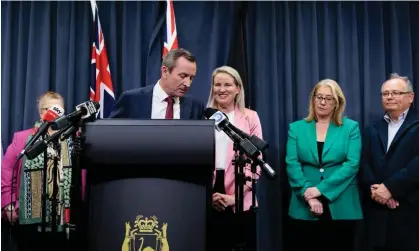  ?? Photograph: Richard Wainwright/ EPA ?? Western Australian premier Mark McGowan after announcing his resignatio­n after six years in office.