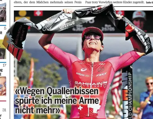  ?? GETTY ?? Daniela Ryf (31) ist trotz Quallenbis­sen zum vierten Mal in Folge Ironman-Weltmeiste­rin.
