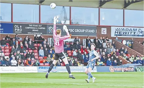  ?? ?? Max Wright scored twice to propel Halifax Town to victory over Kiddermins­ter. Pic: Chris Nutton/FC Halifax Town