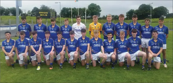  ??  ?? The Wicklow under-16 footballer­s who lost out to Monaghan in the Gerry Reilly Football Tournament last weekend.