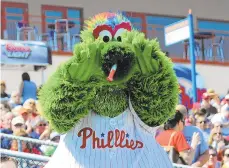  ?? EMILY PAINE/MORNING CALL FILE PHOTO ?? The Phillie Phanatic was designed by Bonnie Erickson and Wayde Harrison, who have been accused by the Phillies in a federal lawsuit of threatenin­g to withdraw from a 1984 agreement to let the Phillies use the mascot “forever.”